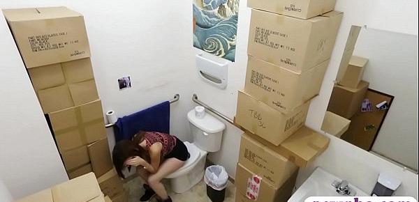  Babe gets pounded by nasty pawn guy at toilets pawnshop